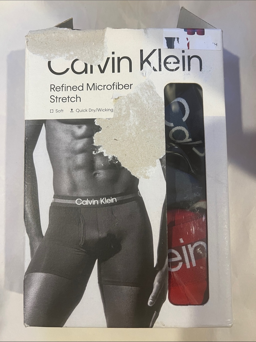 Calvin Klein Men’s Boxer Briefs — 3 pack blue red gray size small